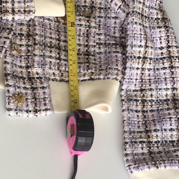Mango Helen tweed heart button bomber jacket - Picture 8 of 16